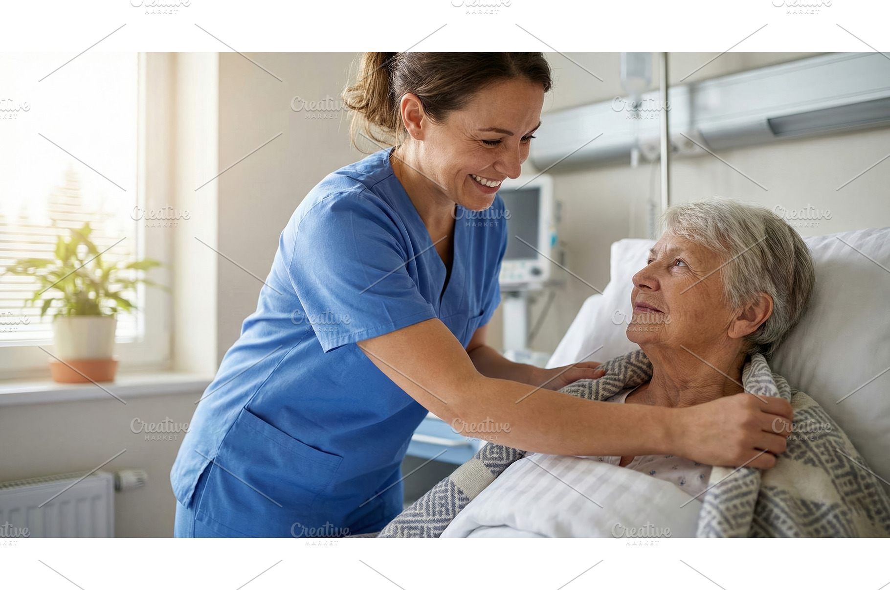Lady Aids Elderly, a Health & Medical Photo by CREATIVEDEF