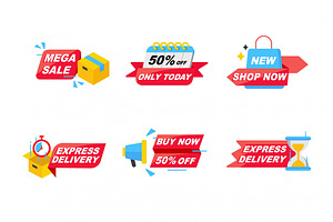 Mega sale and delivery icon set, a Templates & Theme by TotallypicRF