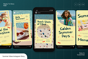 Summer Vibes Instagram Story, a Social Media Template by Annora Studio