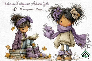 Whimsical Cottagecore Autumn Girls, a Seasonal Illustration by Craft Nest