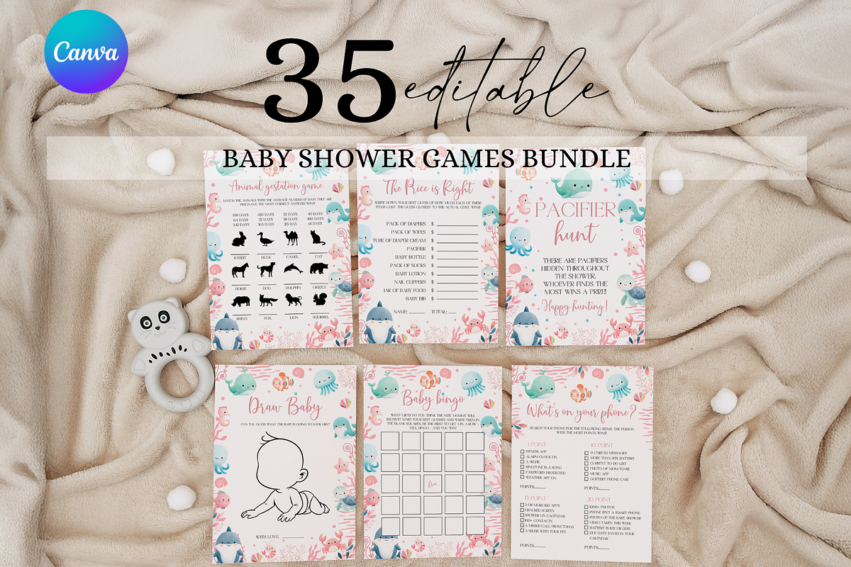 Nautical Baby Shower Game Bundle, a Templates & Theme by Digital_Mind (Photo 1 of 6)