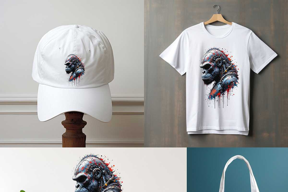 Futuristic of gorilla cybernetic, an Animal Illustration by yod67 (Photo 8 of 8)