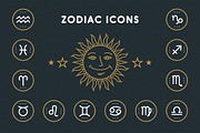 Thin line zodiac icons set, an Icon by painterr (Thumbnail 1 of 4)