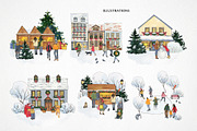 Watercolor winter wonderland bundle!, a Person Illustration by LyubovZaytseva (Thumbnail 3 of 26)