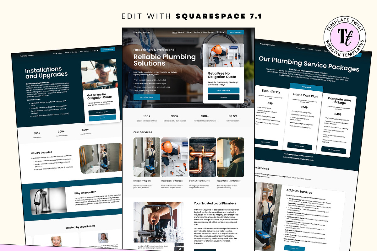 Plumbing Squarespace Template, a Squarespace Template by Template Twist Shop (Photo 2 of 10)