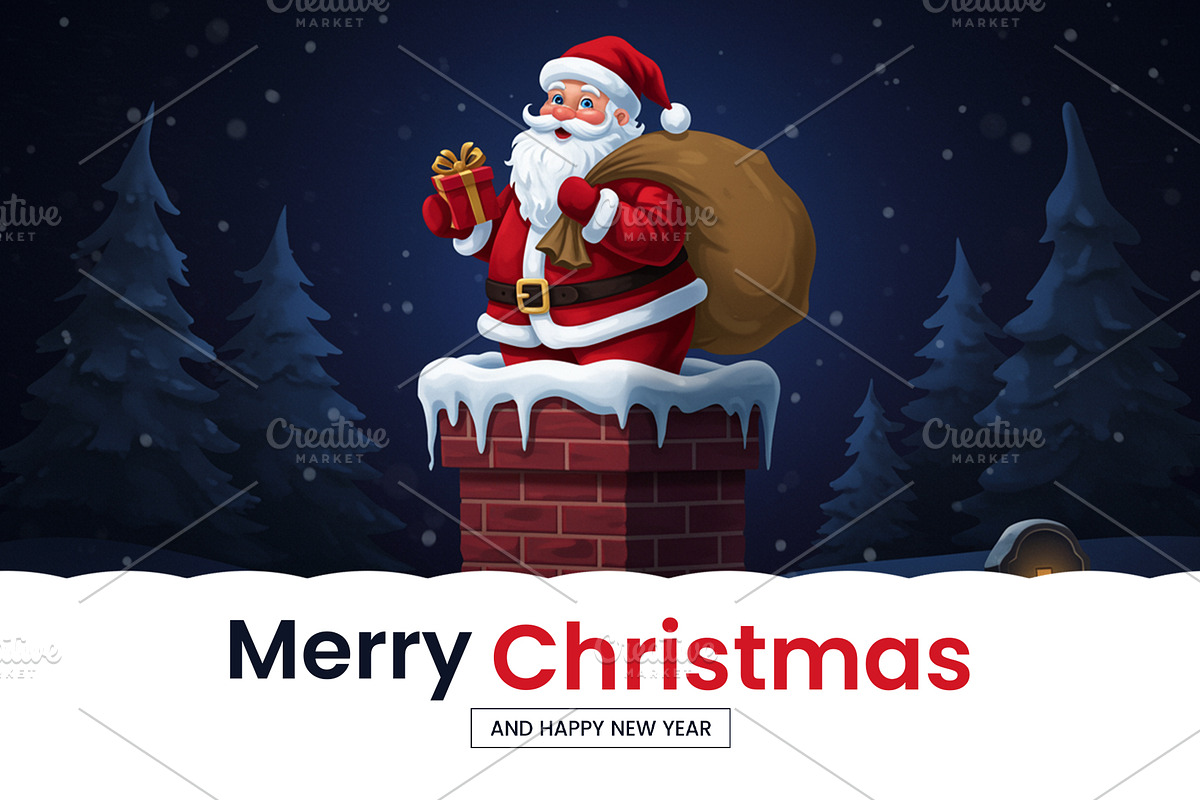 Merry Christmas PSD Template, a Social Media Template by Qaseem Zaidi Graphics