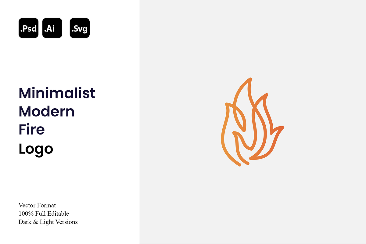 Minimalist Modern Fire Logo, a Branding & Logo Template by Luxury Logos (Photo 1 of 4)