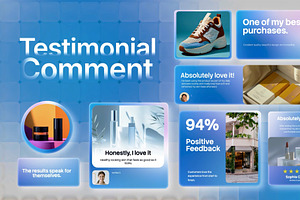 Animated Testimonial Comments, a Social Media Template by Loin Studio