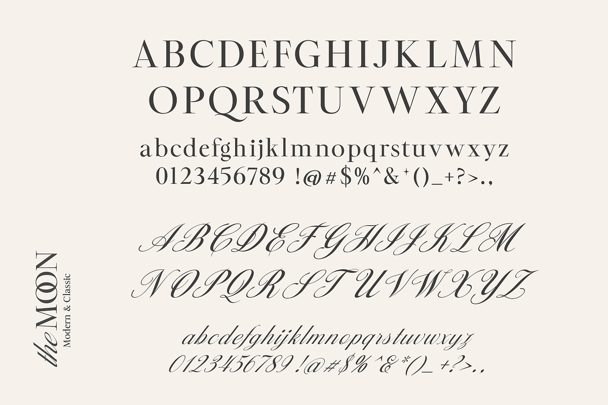The MOON – Modern & Classic Serif +, a Serif Font by xdCreative (Photo 10 of 12)