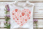 Dog Paw Heart Valentine's Day PNG, an Illustration by CraftArtStudio (Thumbnail 2 of 4)
