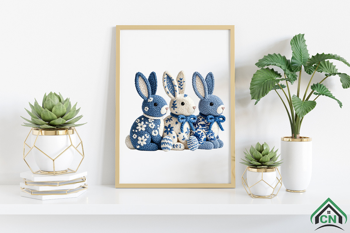 Crochet Blue Bunny Easter PNG, an Illustration by Craft Nest (Photo 3 of 4)