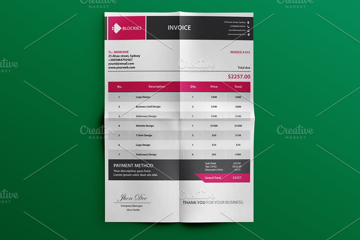 (40% Off) Simple & Clean Invoice, a Stationery Template by Pentaclay (Photo 5 of 5)