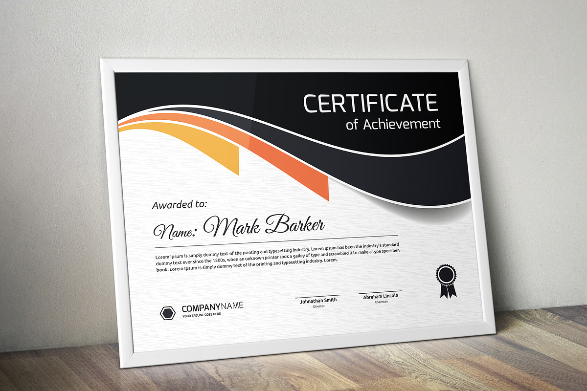 Certificate Word | PSD | AI, a Stationery Template by Curve Design (Photo 4 of 4)