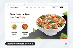 Fantasy Food Restaurant Hero Header, a Templates & Theme by SquidPixey