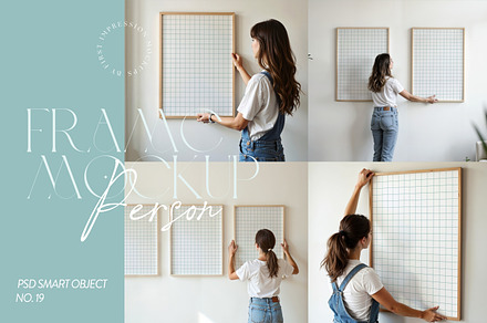 4x Bundle Frame Mockup With Person, an Advertising Mockup by First Impression Mockups