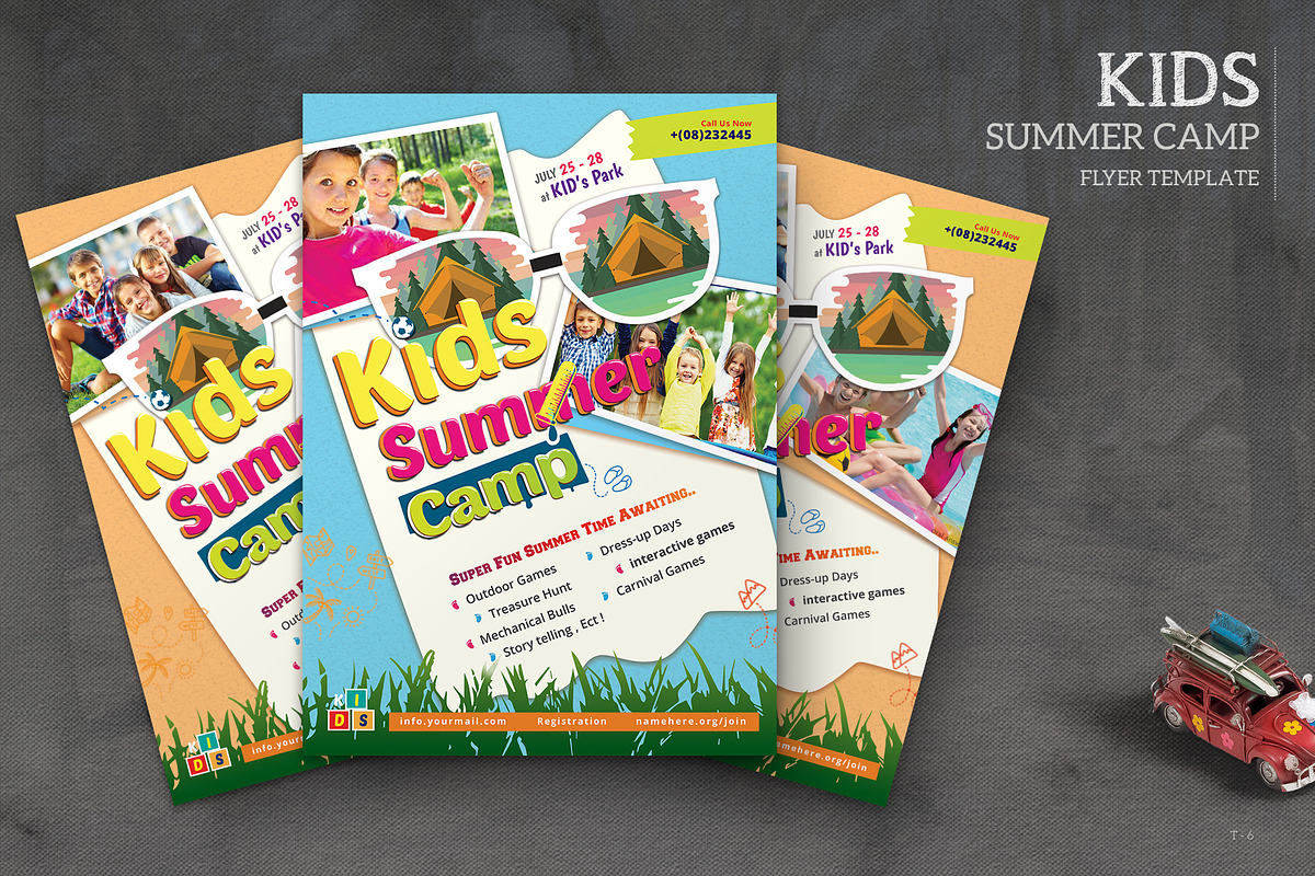 Kids Summer Camp Flyer Template, a Flyer Template by Pixavics (Photo 1 of 3)