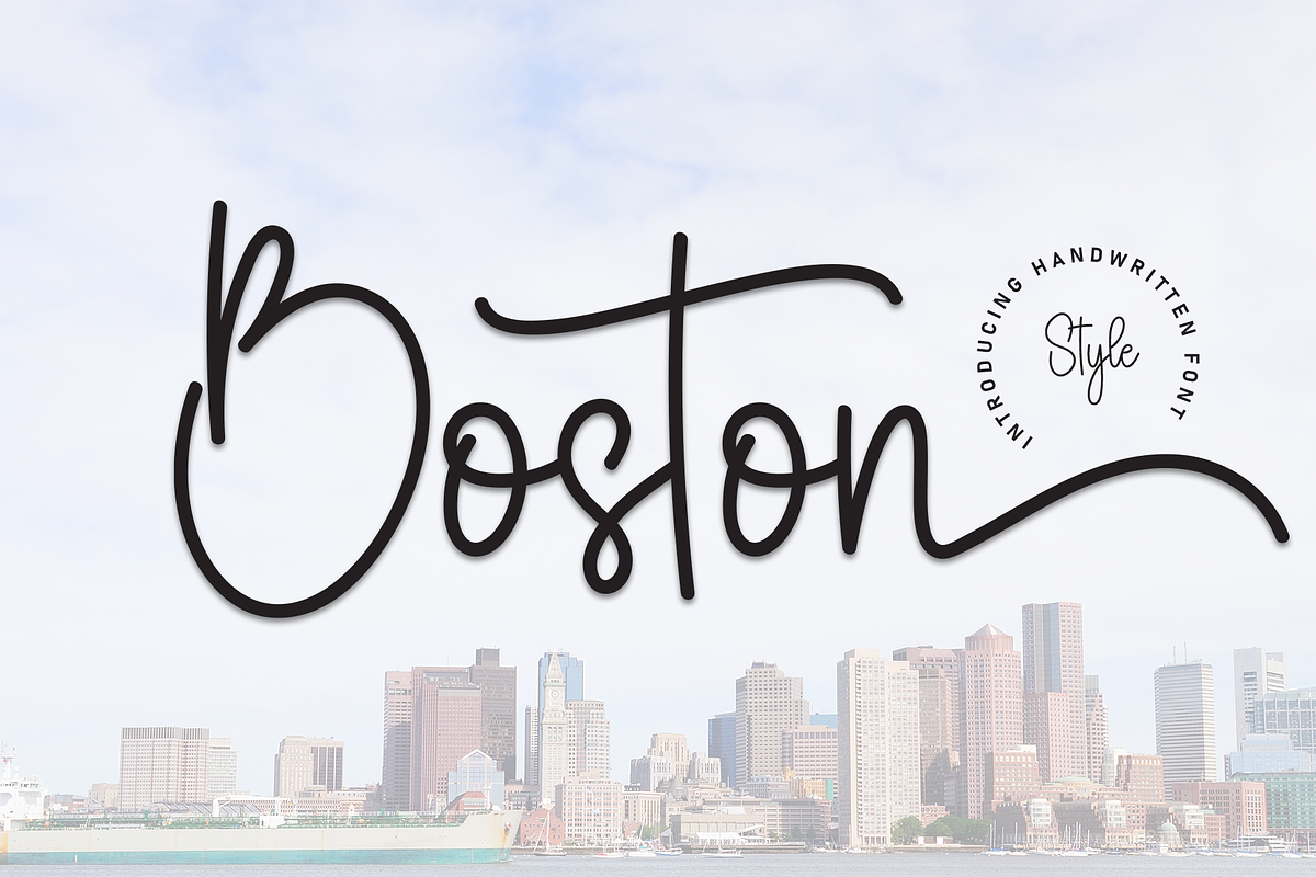 Boston | Script Font, a Handwritten Font by Scratchones (Photo 1 of 9)