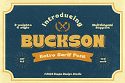 Buckson - Retro Serif Font, a Serif Font by Snape Design Studio (Thumbnail 1 of 7)