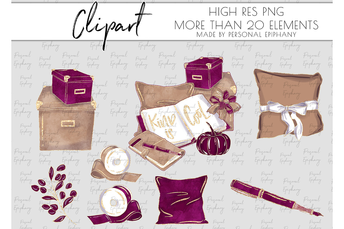 luxury fall clipart, planner girl, an Illustration by Personal Epiphany (Photo 2 of 3)