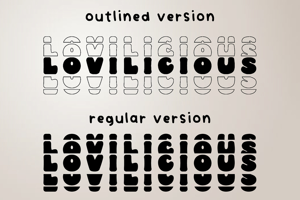 Lovilicious A Bubbly Stacked Font, a Handwritten Font by Prestige Artsy Studio (Photo 7 of 8)