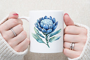Dusty Blue Floral Clipart Watercolor, an Illustration by Sublimation Artist (Thumbnail 5 of 6)