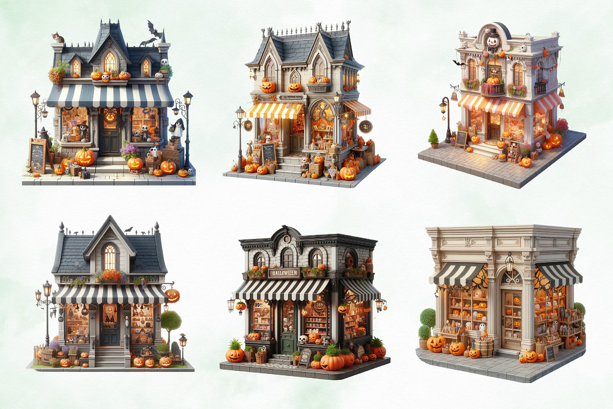 Halloween Shop Storefront Clipart, an Illustration by Creative Art (Photo 3 of 4)