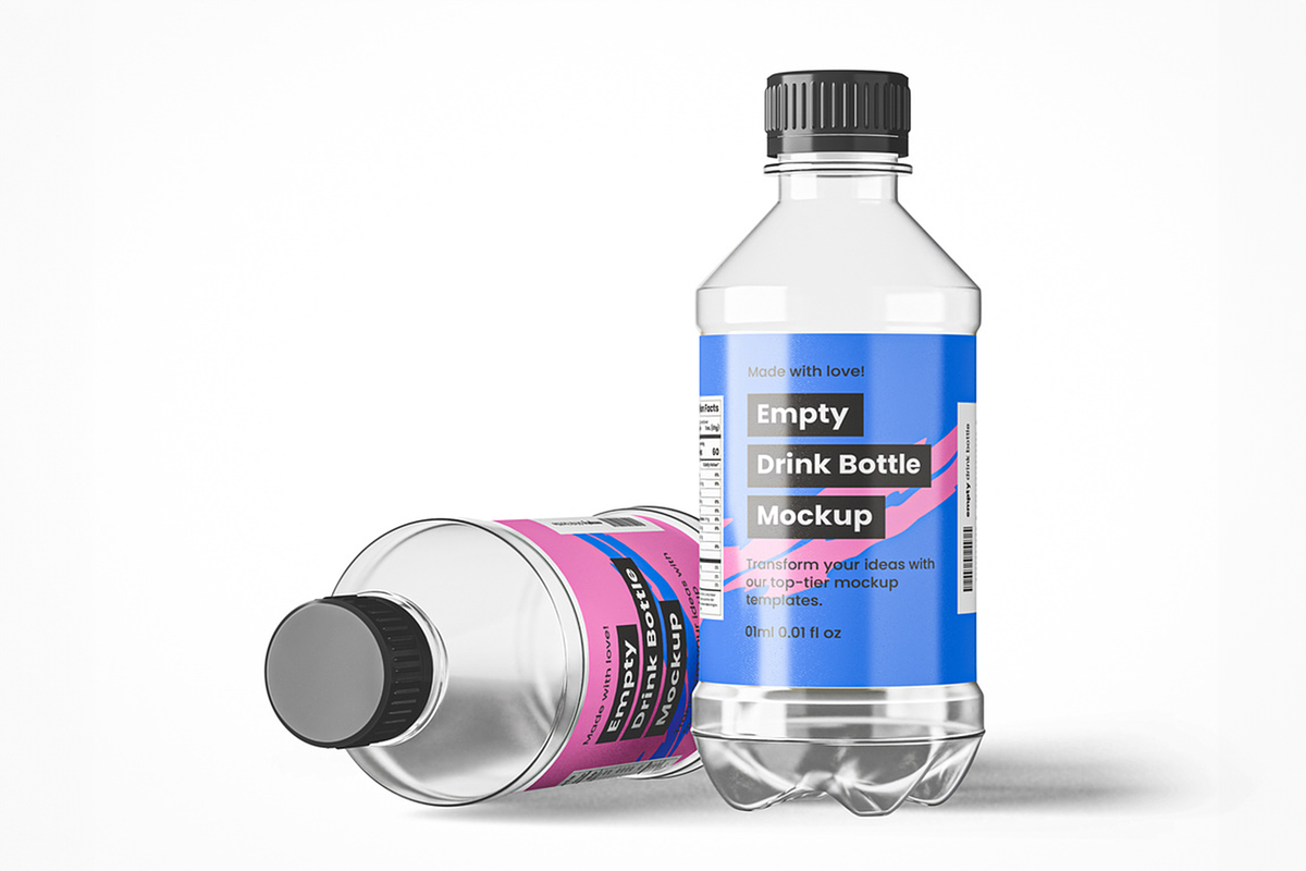 Empty Drink Bottles Mockup, a Household Mockup by Se٧enStudio