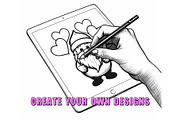 50 Valentine Gnome Procreate Stamps, a Brush Add-On by Procreate Sale (Thumbnail 3 of 6)