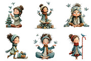 Quirky Girl Clipart Christmas, an Illustration by DreamArtGraphic (Thumbnail 4 of 5)