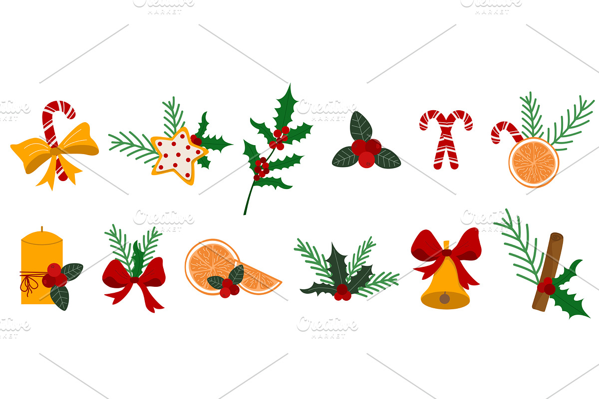 Christmas and New Year's themed set, an Object Illustration by Tati_Kli