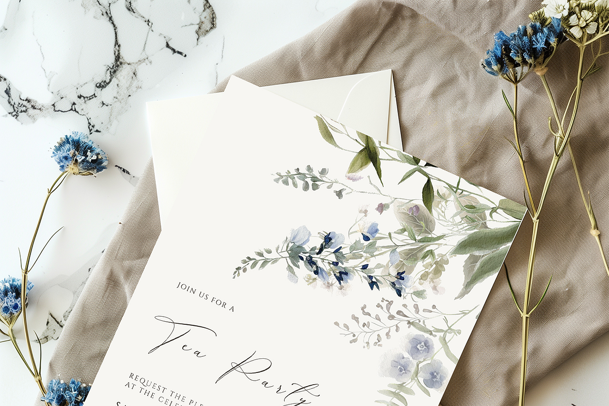 Airy Blue Floral, a Decorative Illustration by heyiamalice (Photo 9 of 11)