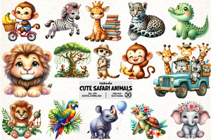 Safari Animals Png, an Illustration by Pixels.Craft
