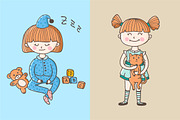 Cute Little Girl Illustrations, an Education Illustration by Trapezoid (Thumbnail 3 of 3)