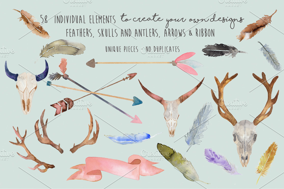 Wild Collection - Skulls and Antlers, a Decorative Illustration by MaraquelaStudio (Photo 9 of 10)