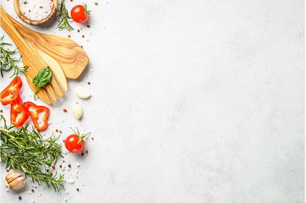Food background with spices, herbs, a Food & Drink Photo by Nadia-nb