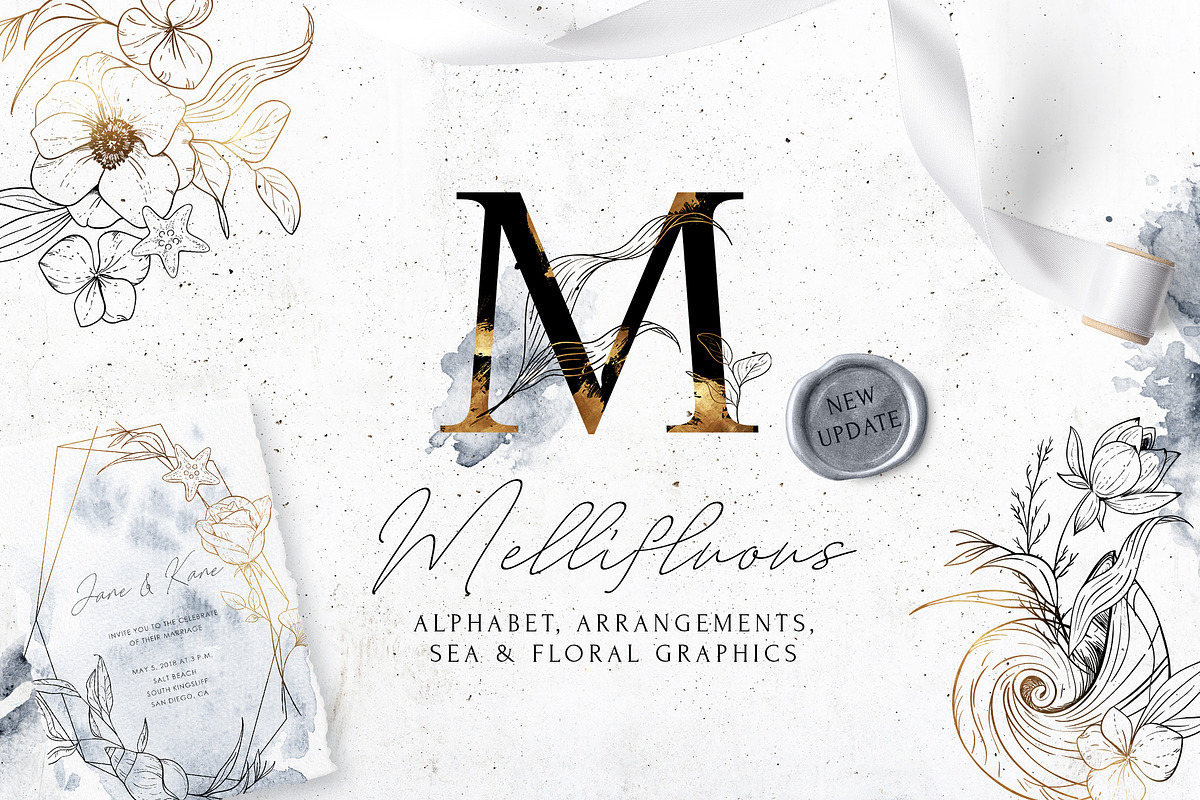 Mellifluous. Sea & Floral Graphics, a Texture Illustration by NiKO (Photo 1 of 20)