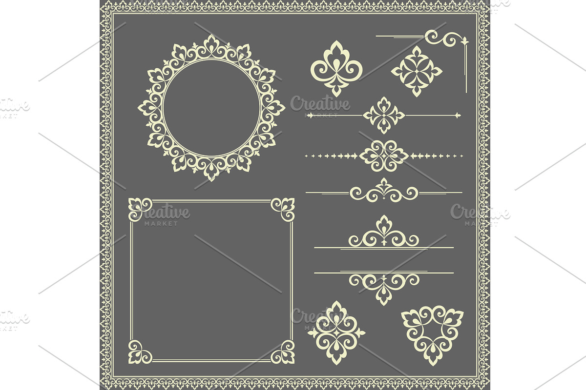 Vintage Set. Floral elements for, an Illustration by RODINA