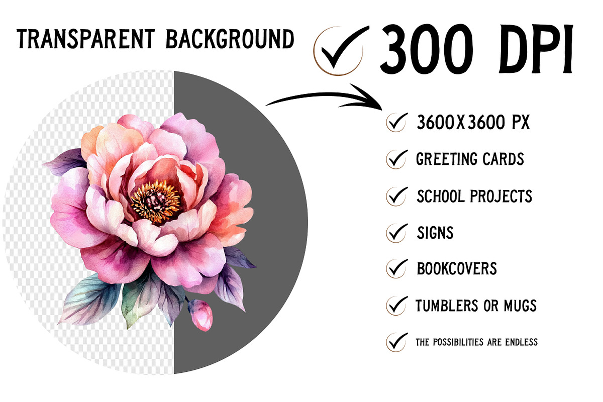 Watercolor Mother's Day Flower PNG, an Illustration by Craft Nest (Photo 2 of 10)