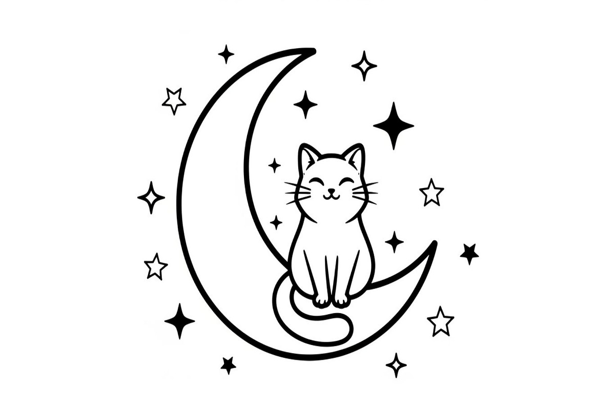 50 Cat Moon Silhouette Vector Bundle, an Illustration by jahid234 (Photo 29 of 51)