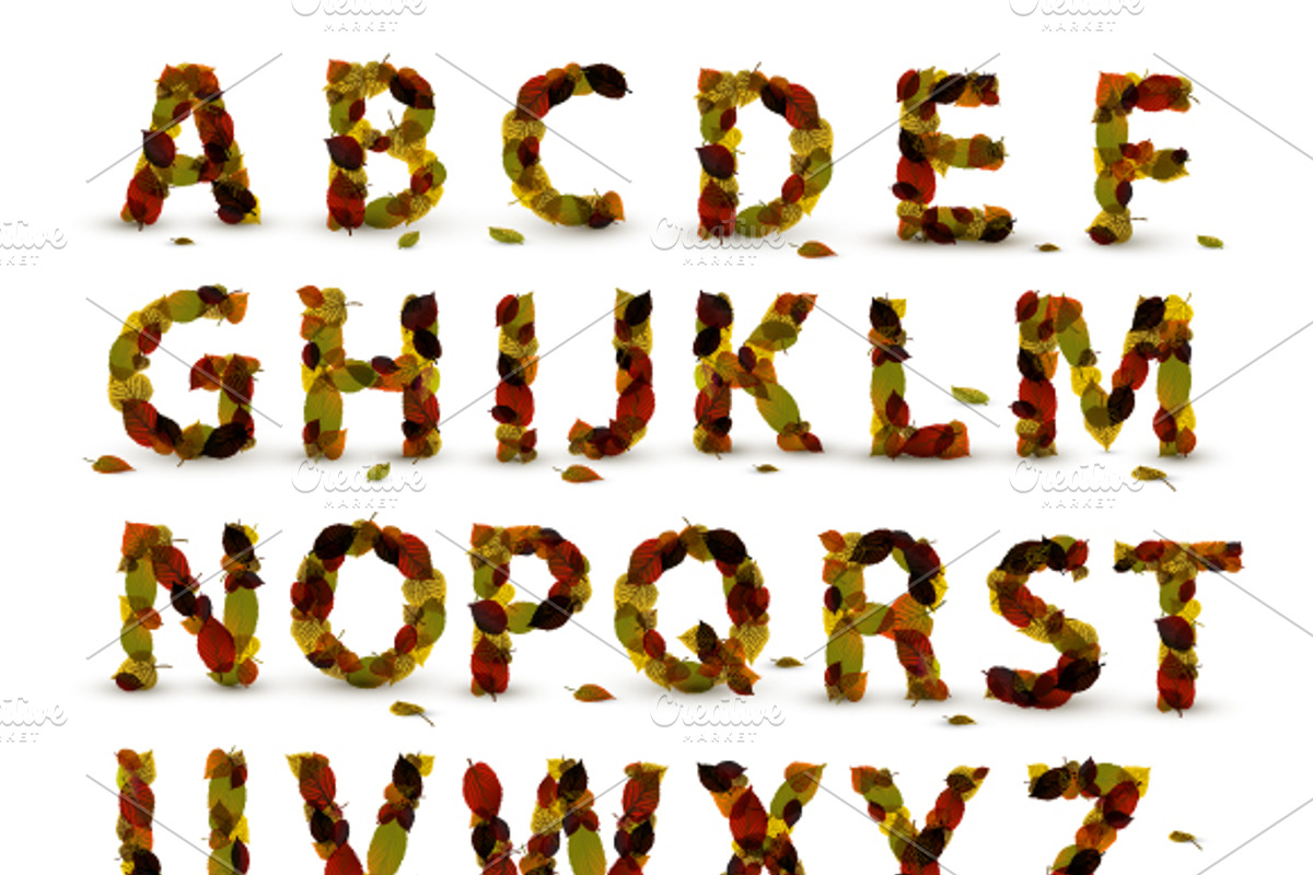 Autumn Leaf Alphabet preview 4