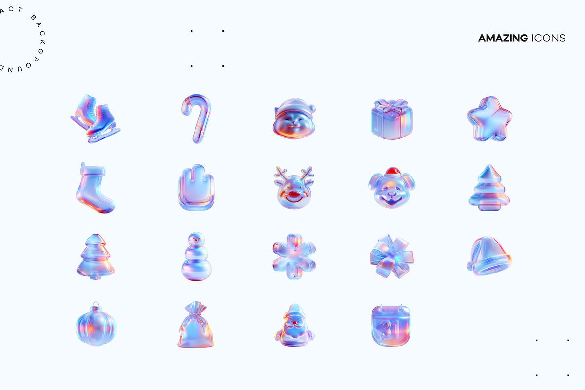 Liquid Gradient Xmas 3d Icons, a Solid Icon by Lumeno (Photo 2 of 6)