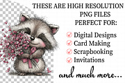 Valentine's Whimsical Raccoon Clipar, an Illustration by Daily.Designs (Thumbnail 2 of 8)