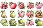 Whimsical Summer Fruit Clipart, an Illustration by OK Design (Thumbnail 2 of 6)
