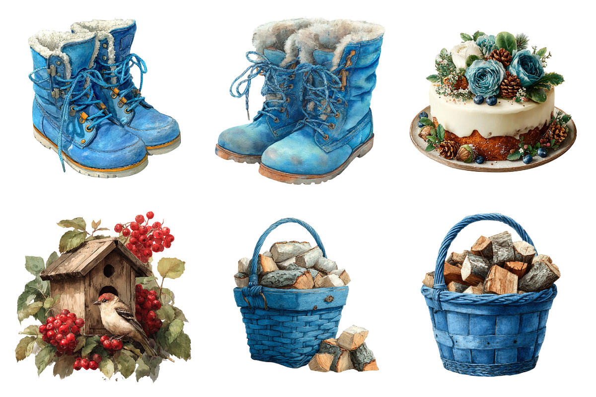 Christmas Blue Clipart PNG, an Illustration by SinaCreation (Photo 4 of 7)