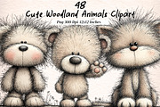 Cute Woodland Animals Clipart, an Illustration by Digital Artistic99 (Thumbnail 1 of 11)