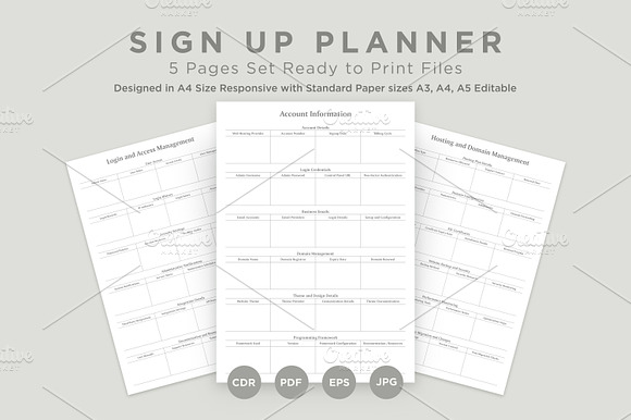 Sign up Planner Pages Set V-06 preview 4