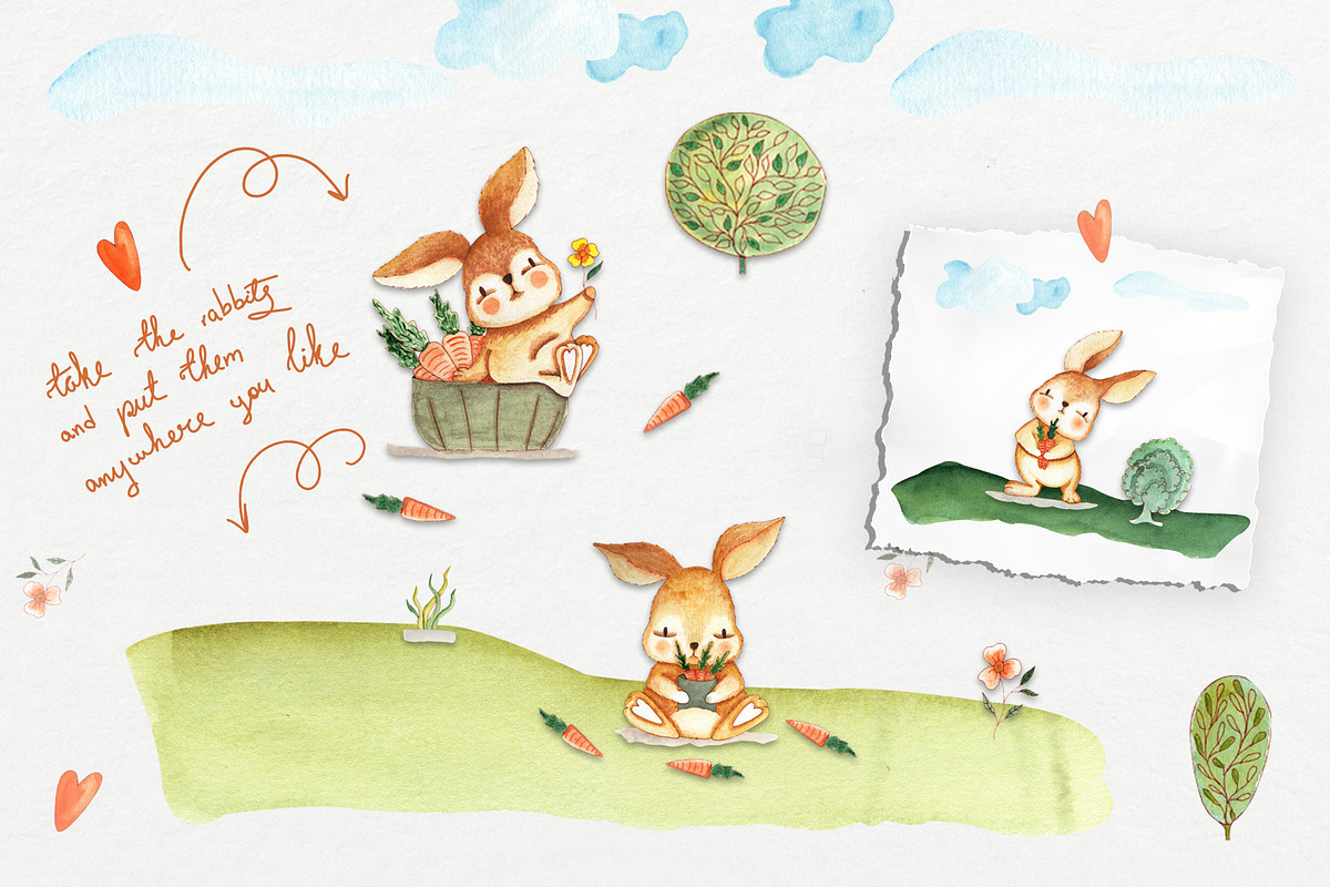 Bunny Camping Collection, an Illustration by TanataDesign (Photo 2 of 7)
