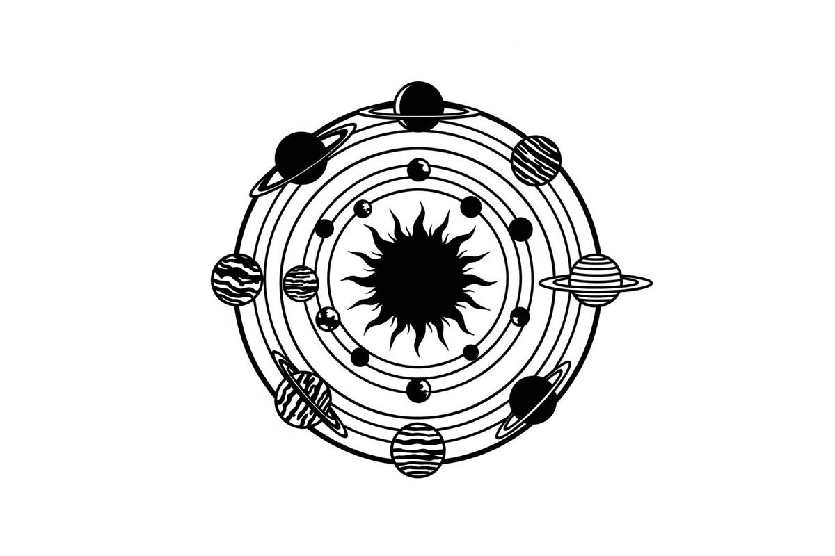Solar System Silhouette Clipart, a Graphic by balal (Photo 2 of 13)