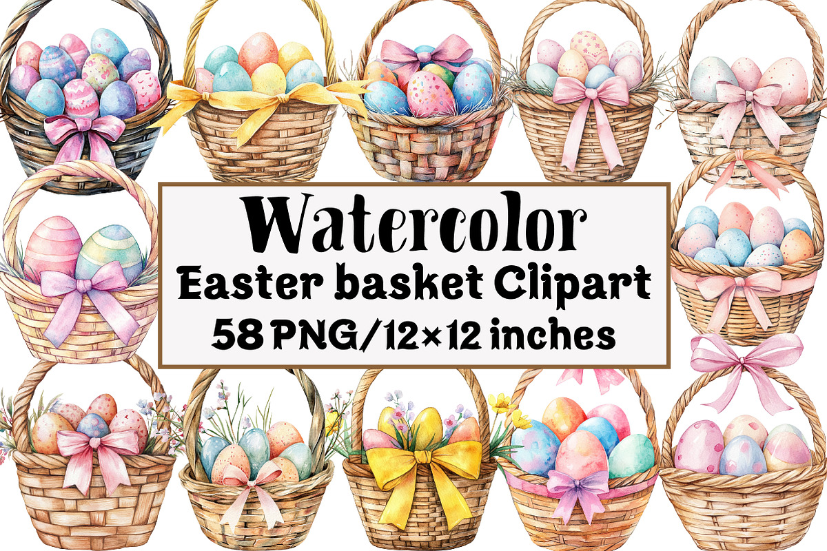 Easter basket Clipart, an Illustration by Design Market (Photo 1 of 4)