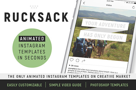 Rucksack: Animated Social Templates